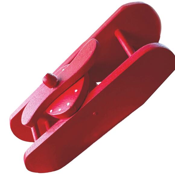 Vintage Wooden Santa Airplane Ornament – Hand-Painted Christmas Folk Art Décor - Picture 3 of 8